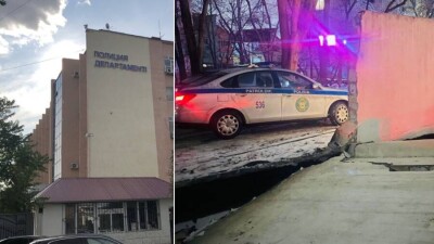 Пьяный водитель протаранил забор департамента полиции в Атырау