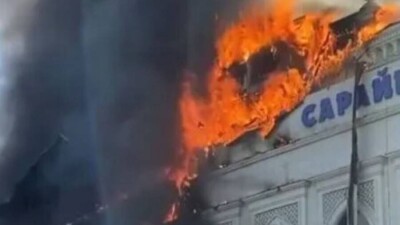 В двухэтажном ресторане под Алматы произошёл пожар