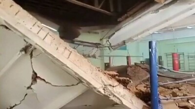 Потолок обрушился в зале для бокса в ДЮСШ Павлодара