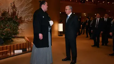 Касым-Жомарт Токаев встретился с казахстанским сумоистом Ерсином Балтагулом в Токио