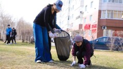 "Киелі мекен": бойцы "Жас Сарбаз" поддержали массовую экоакцию