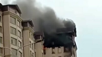 В Актау горит новый жилой комплекс