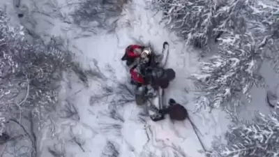 Туристы на снегоходах застряли в ущелье горы Шайтанколь