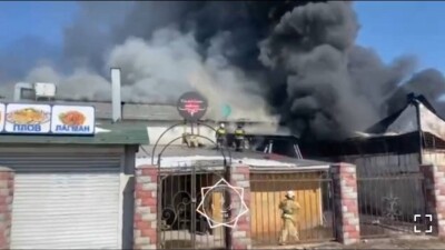 Цех по производству салфеток горит в Алматинской области