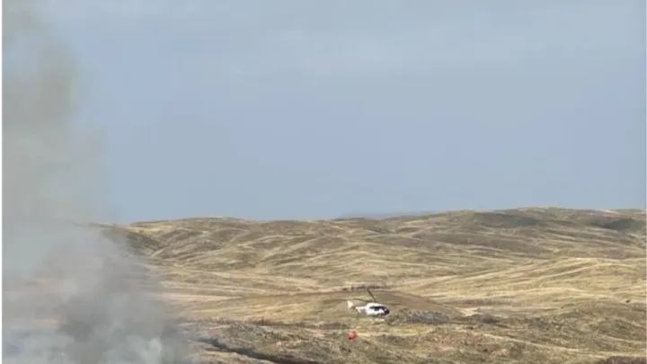 Природный пожар тушат в Карагандинской области с помощью вертолётов