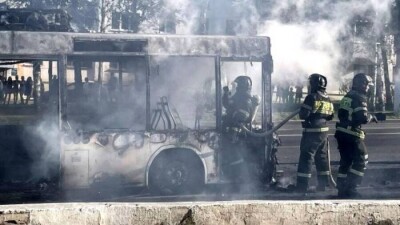 В Хабаровске полностью сгорел пассажирский автобус