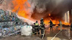 Крупный пожар на складе потушили в Астане