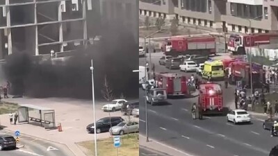 Машина загорелась в паркинге ЖК "Кристалл" в Астане