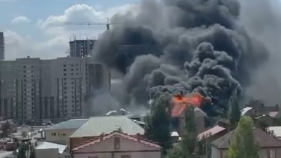 Автосервис загорелся в Астане