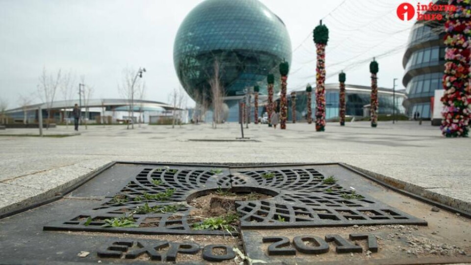 Место спиленного дерева на территории EXPO в Нур-Султане