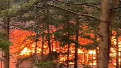 Санаторий загорелся в Бурабайском районе