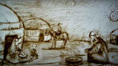 Мультфильм из песка к 30-летию независимости создал карагандинский художник