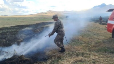 Пожар в Улытауской области потушили