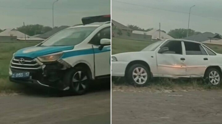 Полицейские объяснили, зачем протаранили авто в Шымкенте