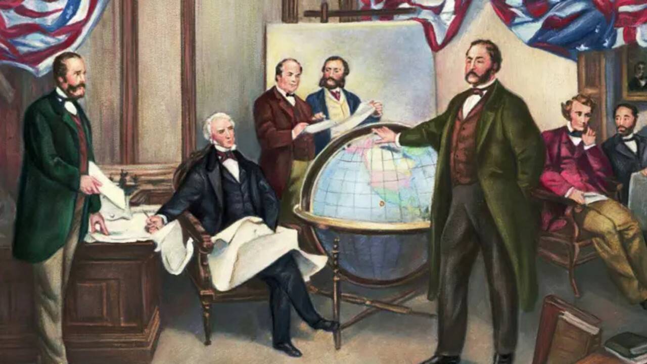 Подписание соглашения о покупке Аляски / Bettmann