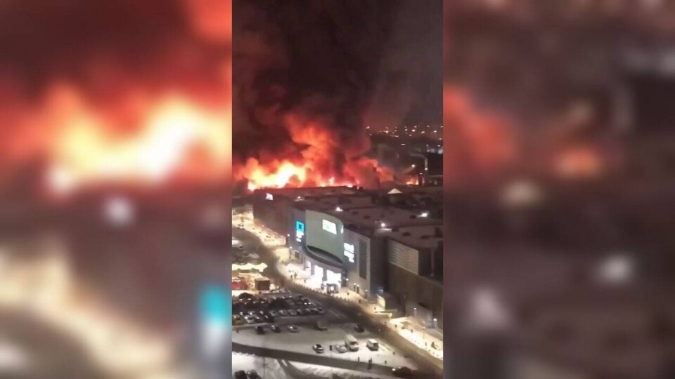 Пожар в ТЦ "Мега Химки" в Москве сняли на видео