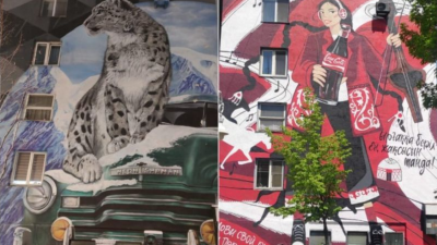 Алматыда қар барысы бейнеленген мурал қалпына келді