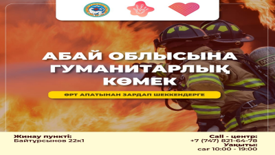Абай облысындағы өрт: Зардап шеккендерге Алматыда гуманитарлық көмек жинау пункті ашылды