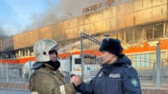 Пожар на крупном вещевом рынке Семея локализовали