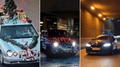 Владельцев машин, украшенных к Новому году, оштрафовали полицейские Алматы
