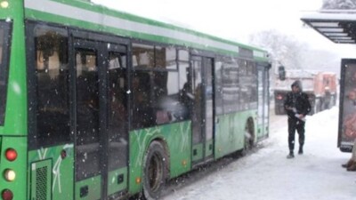 Алматыдағы аяз: кейбір автобустар бағыттан шығып кетті