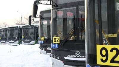 Новый парк автобусов вышел на маршрут №92 в Алматы
