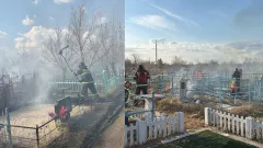 Кладбище горело в Экибастузе