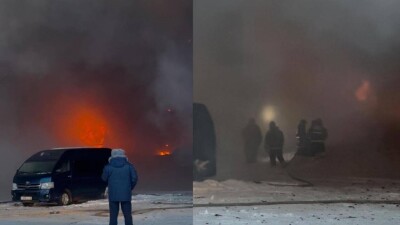 Пожар на стадионе в Петропавловске: полиция опубликовала видео случившегося