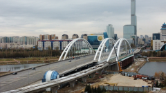 Строительство вантового моста LRT через реку Есиль завершили в Астане