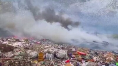 Мусорный полигон загорелся в Алматинской области
