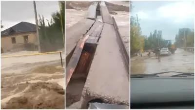 Сильный ливень затопил несколько сел в Туркестанской области