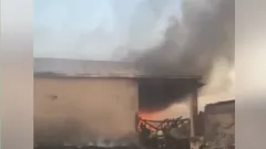 Крупный пожар произошёл на складе в Туркестанской области