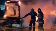 Автобус полностью сгорел на шоссе Каркаралы в Астане