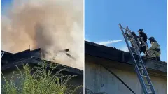 Кровля недостроенного здания загорелась в Астане