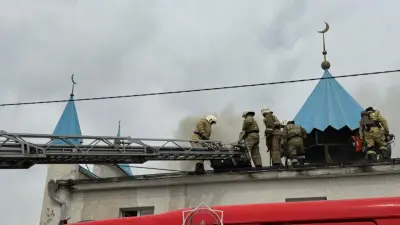 Мечеть загорелась в Шымкенте