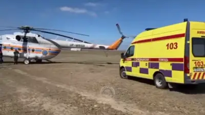 Младенца экстренно доставили на вертолёте МЧС из Зайсана в Усть-Каменогорск