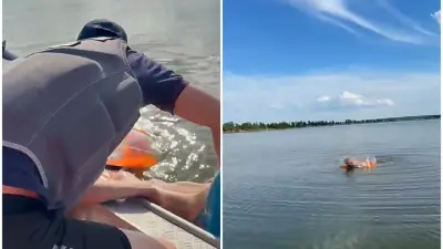 Женщину унесло ветром во время купания на озере Катырколь