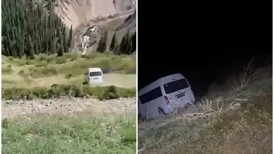 Микроавтобус сорвался в ущелье в горах Алматинской области