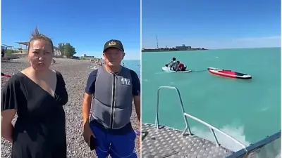 Двоих детей на плавательной доске унесло ветром на Балхаше