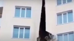 В Усть-Каменогорске на фасаде жилого девятиэтажного дома образовалась трещина