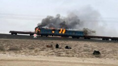 В Мангистау на ходу загорелся вагон поезда для ремонта ж/д путей