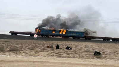 В Мангистау на ходу загорелся вагон поезда для ремонта ж/д путей