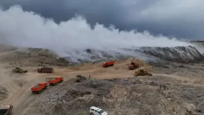 Алматы облысындағы қоқыс полигонындағы өрт төрт күннен бері сөндіріліп жатыр