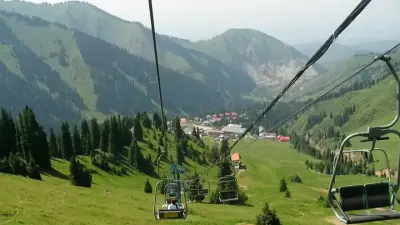 "Шымбұлақта" арқанжол істен шығып, туристер эвакуацияланды