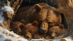 Тяньшанского бурого медведя с детёнышами сняли на видео близ Кольсайских озёр