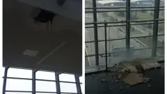 Потолок частично обрушился на вокзале Нурлы жол в Астане