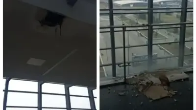 Потолок частично обрушился на вокзале Нурлы жол в Астане