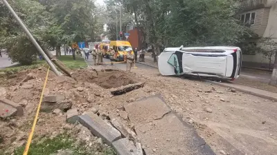 Взрыв природного газа перевернул машину в Алматы: территорию оцепили