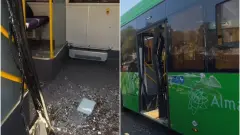 Пассажирский автобус столкнулся с грузовиком в Алматы, есть пострадавшие