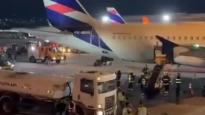 Самолёт с пассажирами на борту загорелся в Бразилии